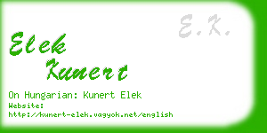 elek kunert business card